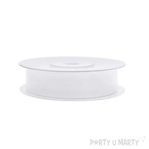 tasiemka szyfonowa biala partydeco 12 mm 25 m