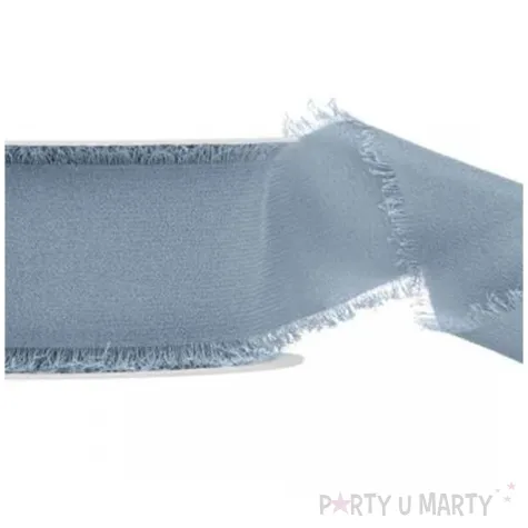 tasiemka szyfonowa classic jasny mglisty niebieski partydeco 40 mm 10 m