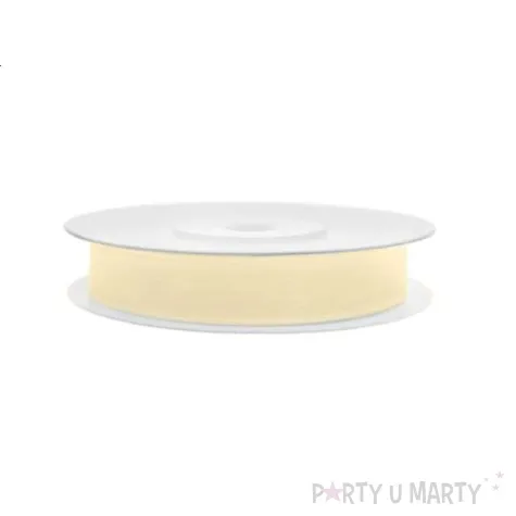 tasiemka szyfonowa kremowa jasna 6 mm 25 m