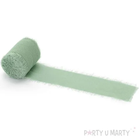 tasiemka szyfonowa premium pistacjowy partydeco 40 mm 5 m 3 szt