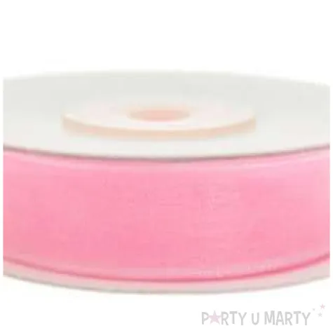 tasiemka szyfonowa rozowa jasna 6 mm 25 m