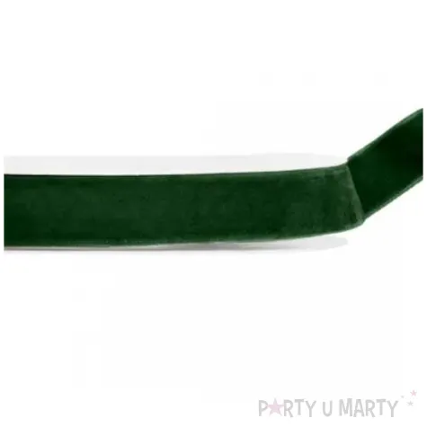 tasiemka welurowa classic zielony butelkowy partydeco 15 mm 10 m