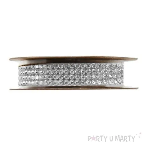 tasiemka z krysztalkami santex transparentna 15mm 1m