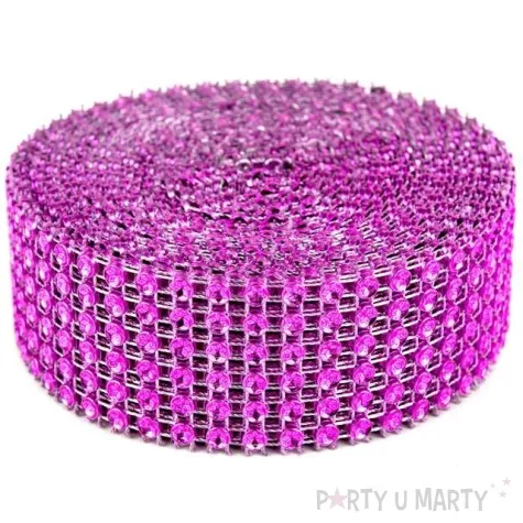 tasma dekoracyjna cyrkonie amarantowe czakos 3cm 4 5m