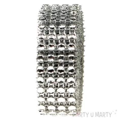 tasma dekoracyjna cyrkonie srebrny aliga 200 cm