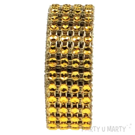 tasma dekoracyjna cyrkonie zloty aliga 200 cm