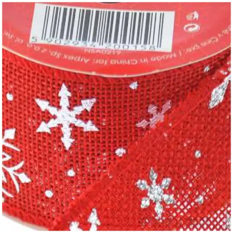 tasma dekoracyjna juta gwiazdki czerwona arpex 5x150 cm