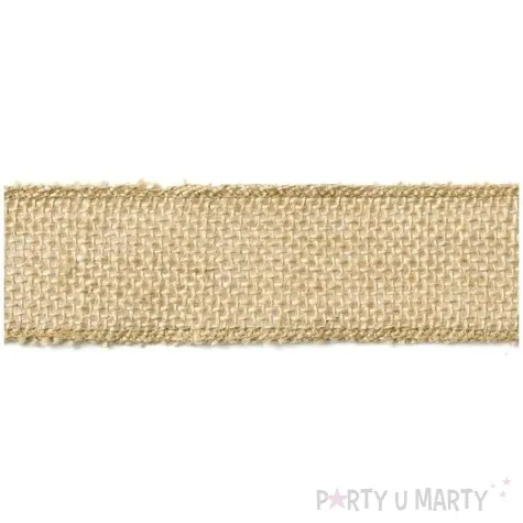 tasma dekoracyjna jutowa brazowa partydeco 500 x 4 cm