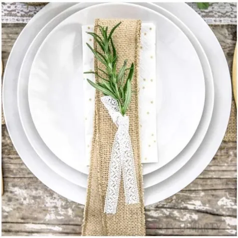 tasma dekoracyjna jutowa brazowa partydeco 500 x 4 cm