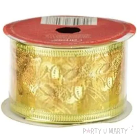tasma dekoracyjna organza premium z drucikiem zlota 5 270 cm arpex