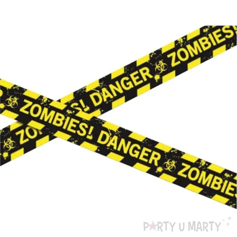 tasma party zombie danger halloween zolto czarny guirca 6 m