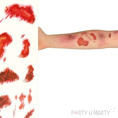 tatuaz rekaw krwawe rany od zombie guirca