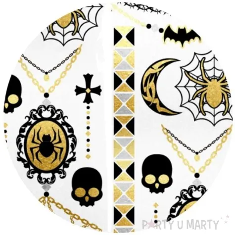 tatuaz wodny halloween pajaki i medaliony metalizowany arpex