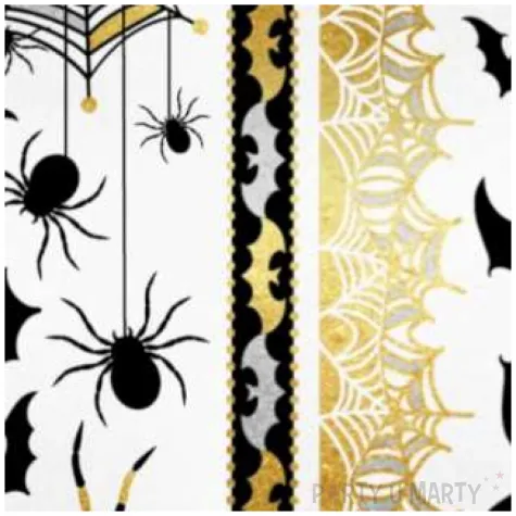 tatuaz wodny halloween pajaki i nietoperze metalizowany arpex