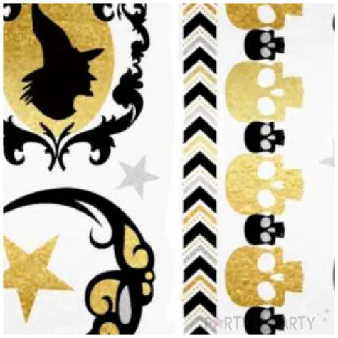 tatuaz wodny halloween wiedzmy i czaszki metalizowany arpex