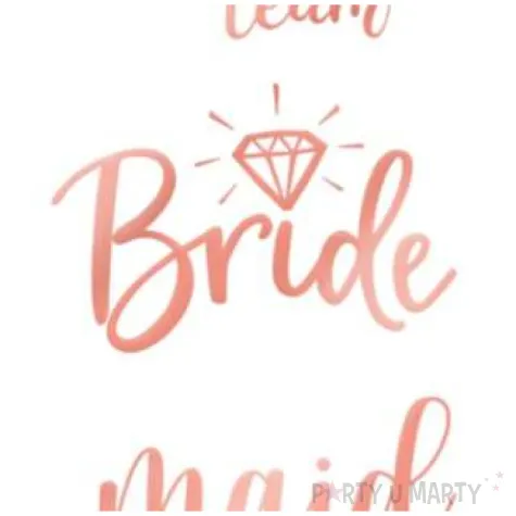 tatuaz wodny wieczor panienski bride team maid of honor rozowy zloty partypal 13 szt