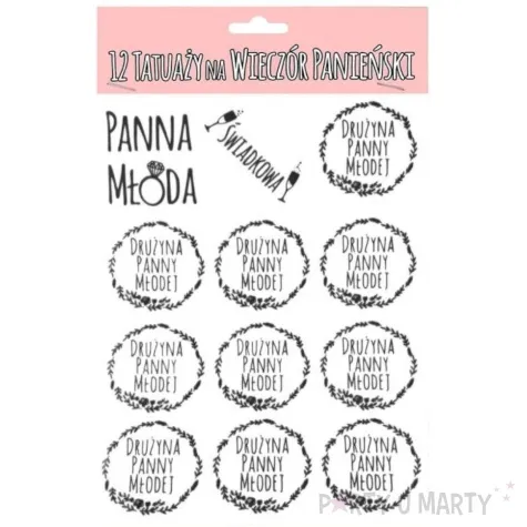 tatuaz wodny wieczor panienski druzyna panny mlodej czarny propa ganda 12 szt