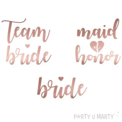 tatuaz wodny wieczor panienski team bride rozowo zloty partydeco 13 szt