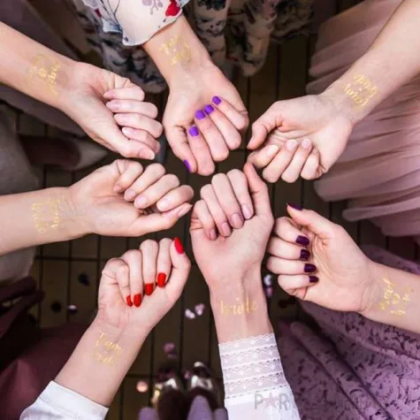 tatuaz wodny wieczor panienski team bride zloty partydeco 13 szt