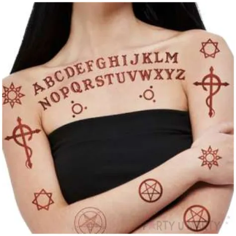 tatuaz znaki satanistyczne ouija smiffys zestaw