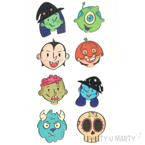 tatuaze swiecace w ciemnosci wiedzmy i potwory halloween mix arpex 8 szt