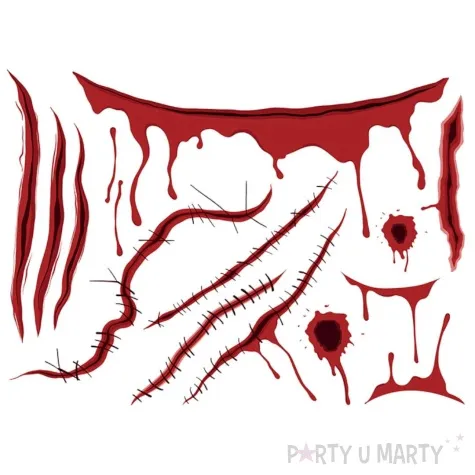 tatuaze zmywalne blizny rany mix partydeco 13 szt