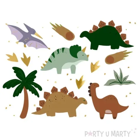 tatuaze zmywalne dino fun partydeco 13 szt