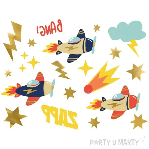tatuaze zmywalne kosmiczne samoloty partydeco 11 szt