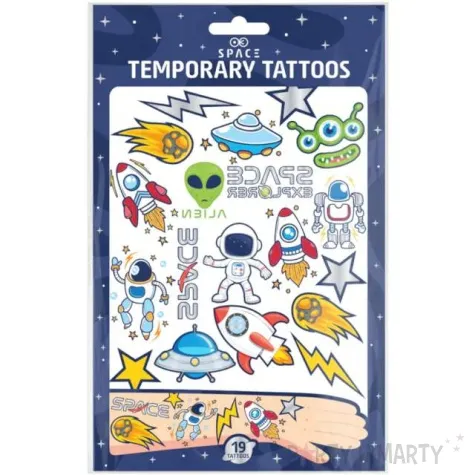 tatuaze zmywalne kosmos mix partypal 19 szt