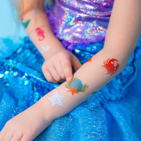 tatuaze zmywalne podwodne zwierzeta ocean partypal 21 szt