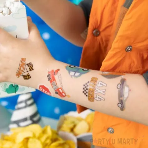 tatuaze zmywalne pojazdy miejskie budowa mix partypal 17 szt