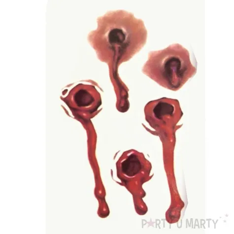 tatuaze zmywalne rana postrzalowa halloween kremowy arpex 5 szt