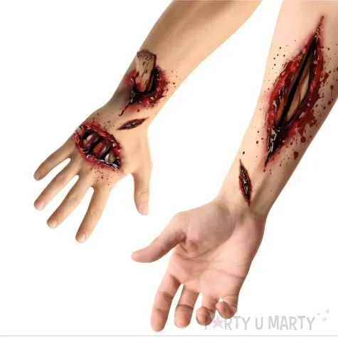 tatuaze zmywalne rany i kosci halloween guirca 5 szt