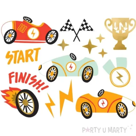 tatuaze zmywalne samochody wyscigowe partydeco 11 szt