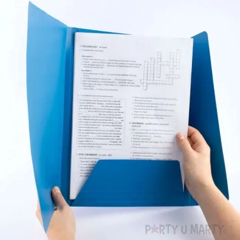 teczka a4 kartonowa z gumka niebieska d rect