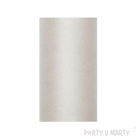 tiul gladki bezowy partydeco 0 08 x 20 m