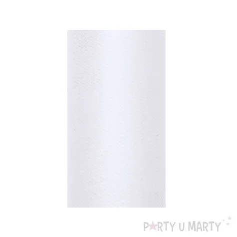 tiul gladki bialy partydeco 0 08 x 20 m