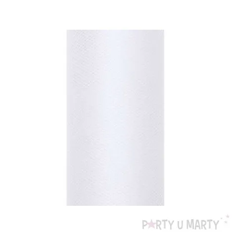 tiul gladki bialy partydeco 0 8 x 9 m