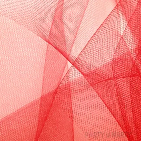 tiul gladki czerwony partypal 0 3 x 9 m