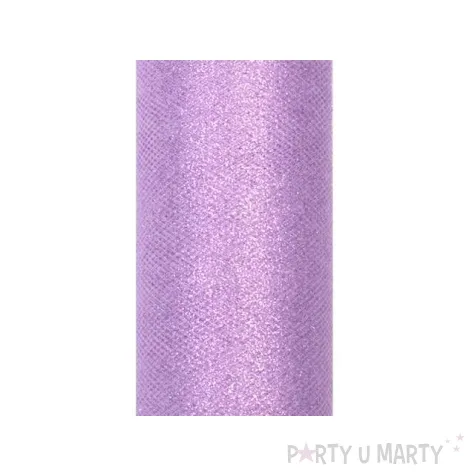 tiul z brokatem lawendowy partydeco 0 15 x 9 m