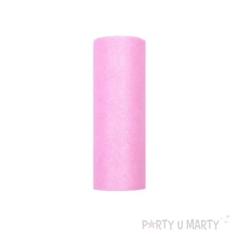 tiul z brokatem rozowy jasny partydeco 0 15 x 9 m