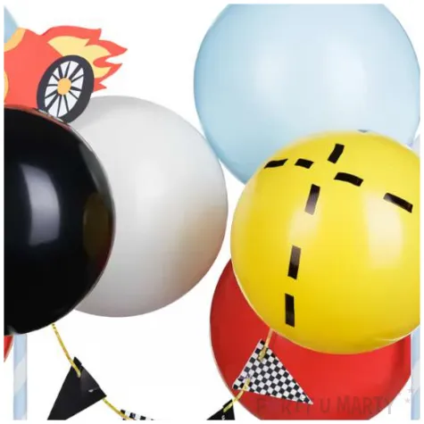 topper balonowy samochod wyscigowy partydeco 29 cm