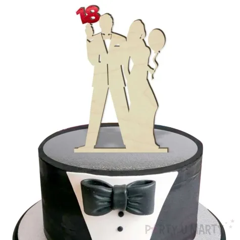 topper drewniany 30 urodziny gentelmana red holo 9 5 x 19 cm