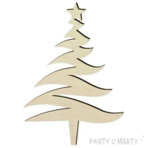 topper drewniany choinka 13 5x19 5 cm