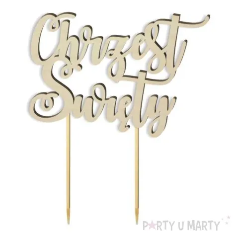 topper drewniany chrzest swiety zawijaski 14 5 x 17 cm