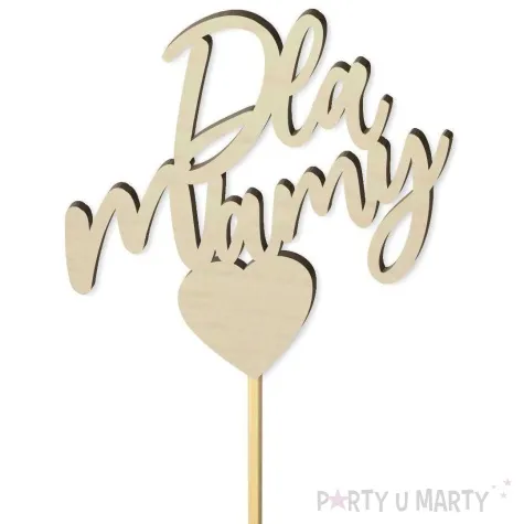 topper drewniany dla mamy 19 cm