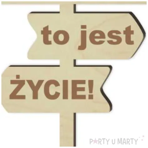 topper drewniany emerytura to jest zycie 11 x 16 5 cm