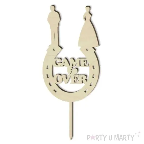 topper drewniany game over 8 x 19 5 cm