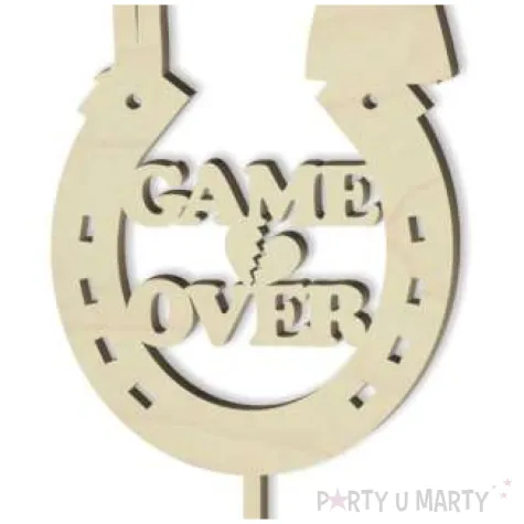 topper drewniany game over 8 x 19 5 cm