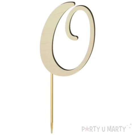 topper drewniany liczba 0 18 cm